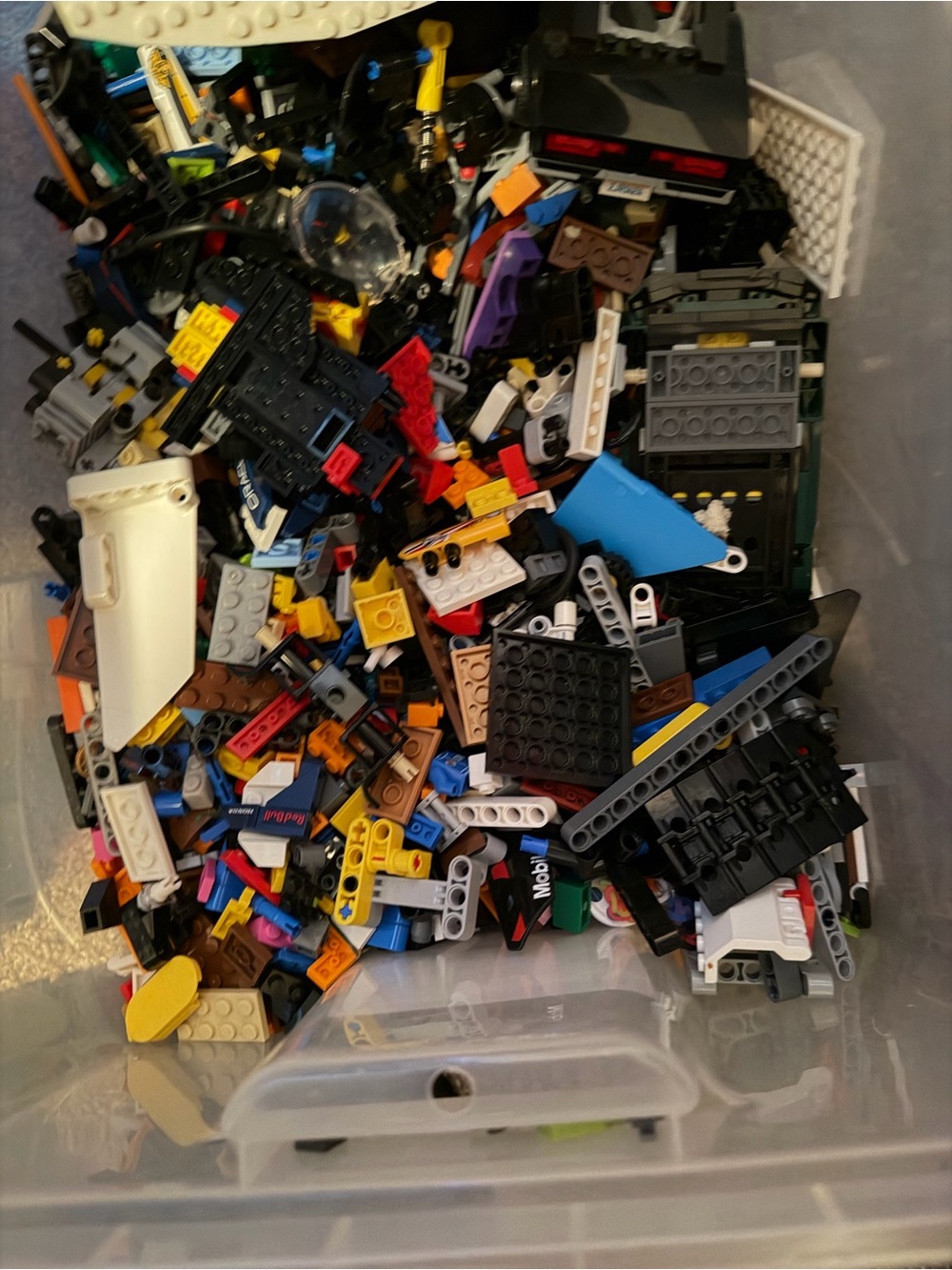 Lego Mixed Bricks and Plates - Black, Blue, Yellow, White, Brown, Red